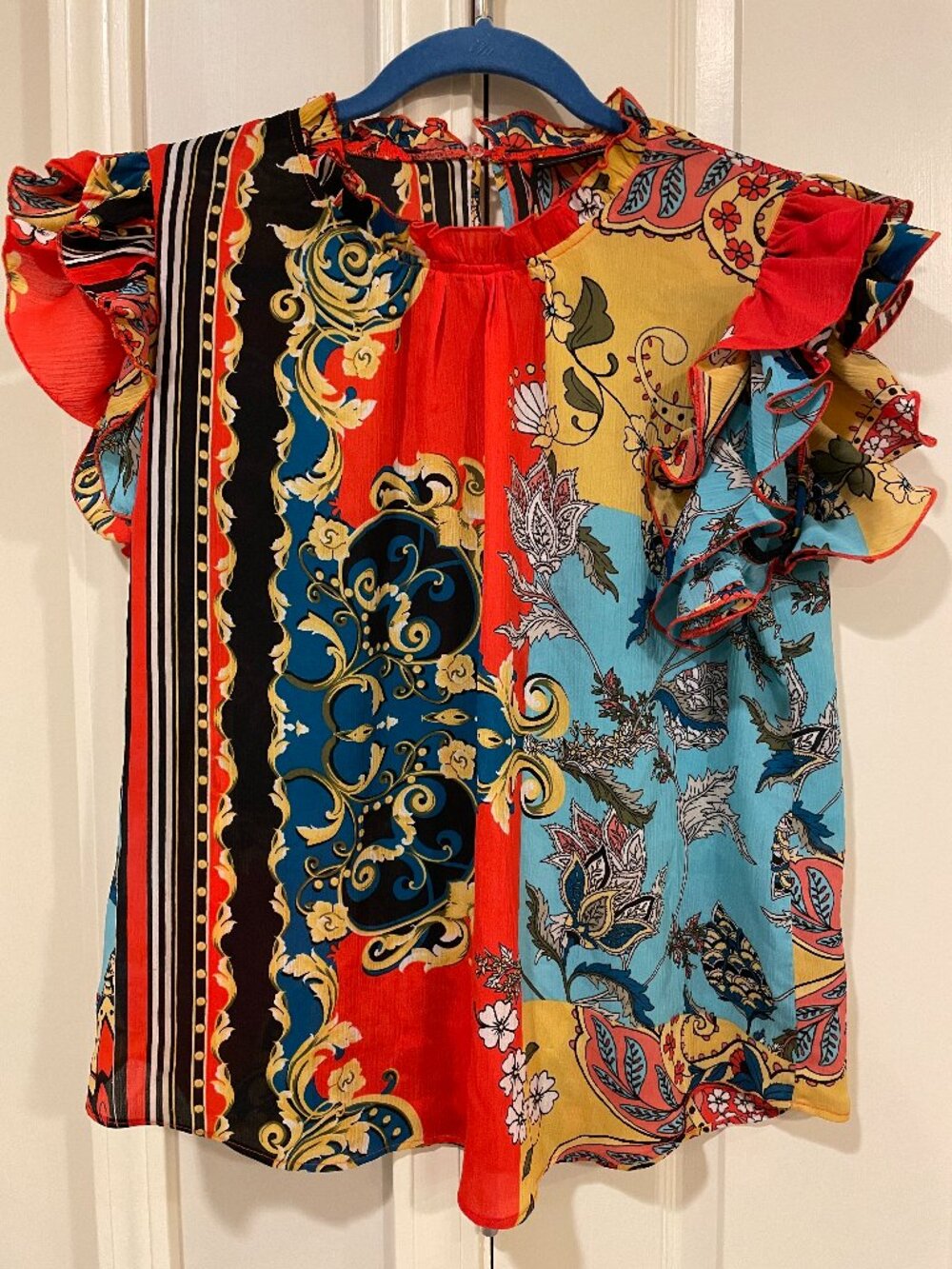 7th Avenue New York & Company Womens Colorful Top M
